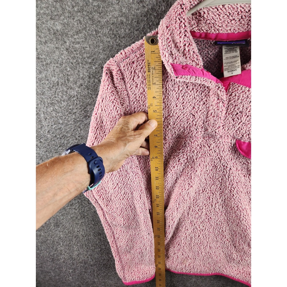 Patagonia Women's Small Los Gatos 1/4 Snap Fleece Pullover Pink Sherpa Jacket - Picture 6 of 9